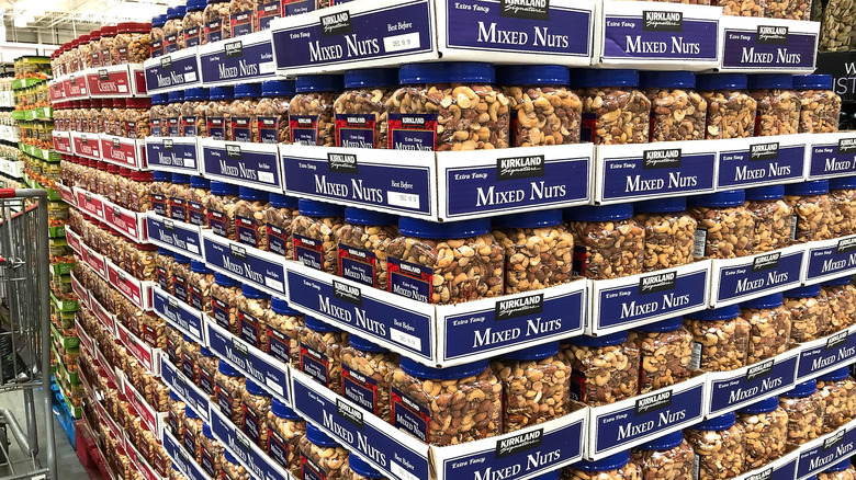 Kirkland Mixed Nuts display Costco