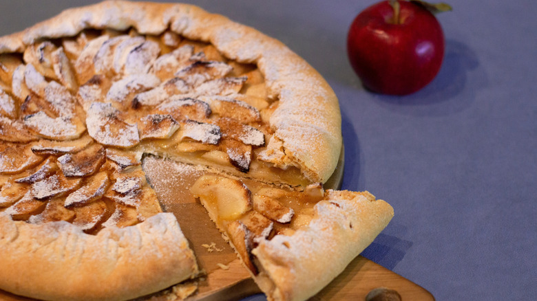 Apple galette on board