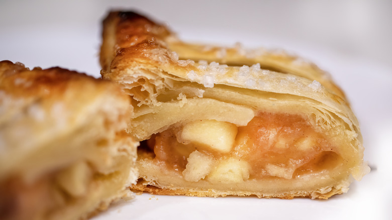 Apple strudel on plate