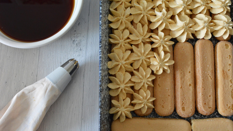 Pumpkin tiramisu with coffee soak