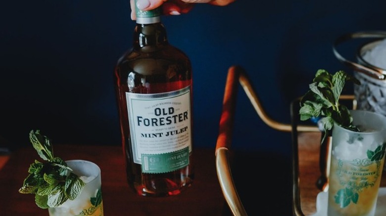 Old Forester Mint Julep on drinks cart