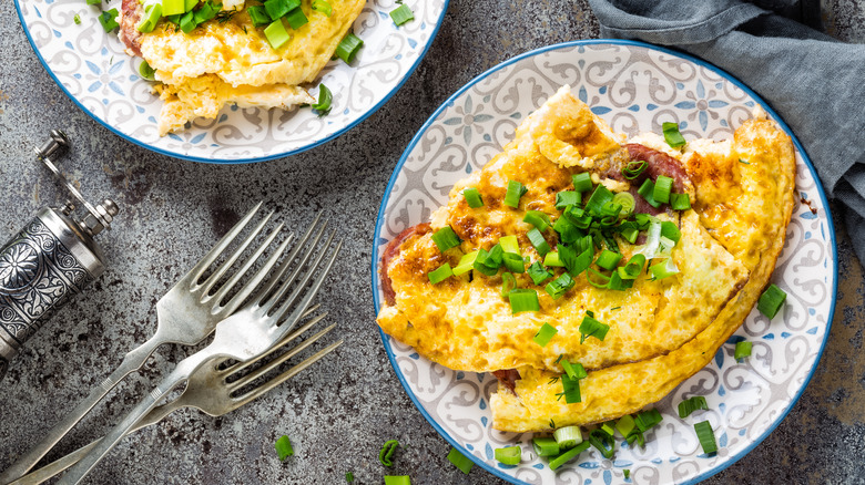 Omelet with green onions