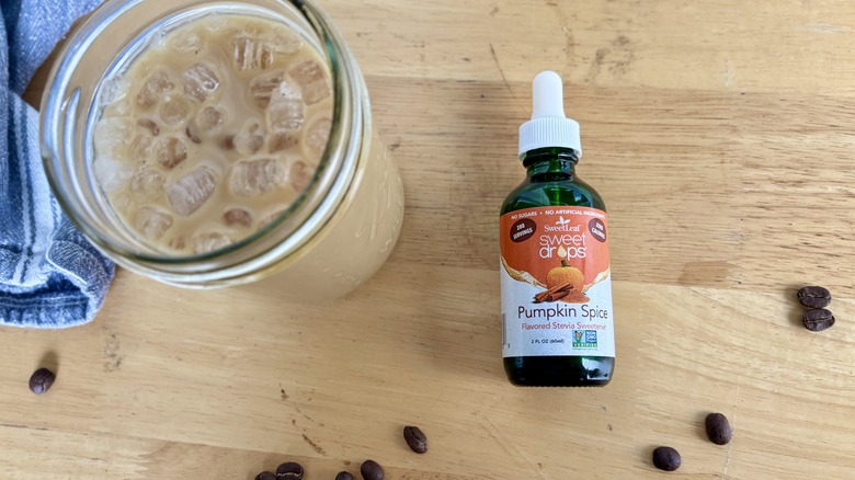 SweetLeaf drops, coffee