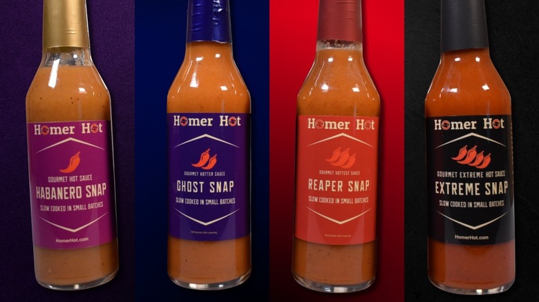 Four Homer hot sauces