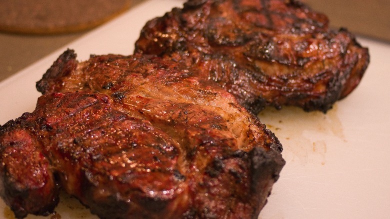 A steak with lots of gristle