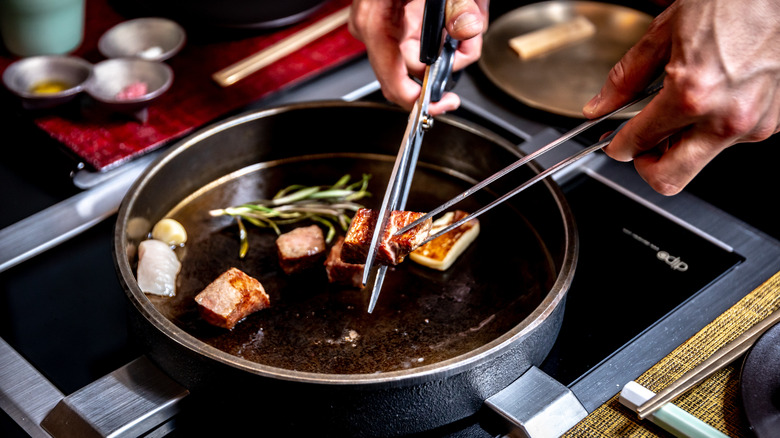 Wagyu preparation at Hyun