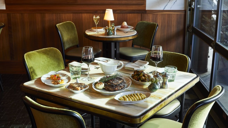 Dinner spread at T. Brasserie