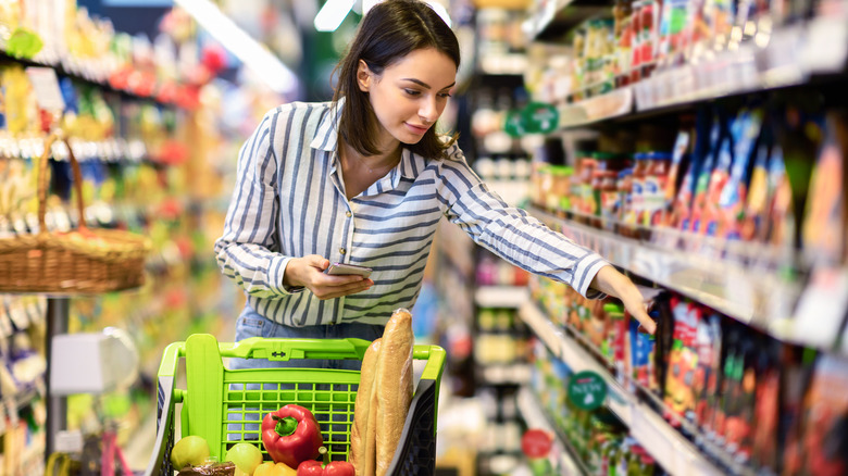 Person grocery shopping 