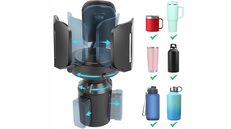 Car cupholder extender with bottles