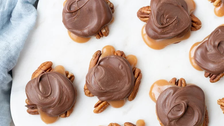Chocolate Turtles on platter