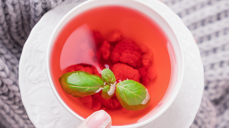 raspberry tea cup