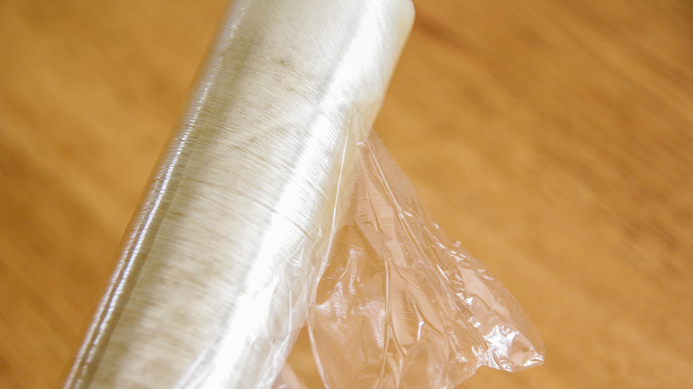 Plastic wrap on a roll