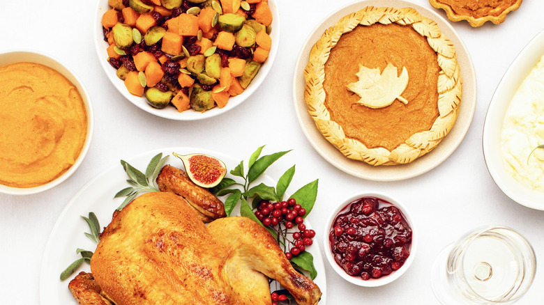 Thanksgiving menu spread