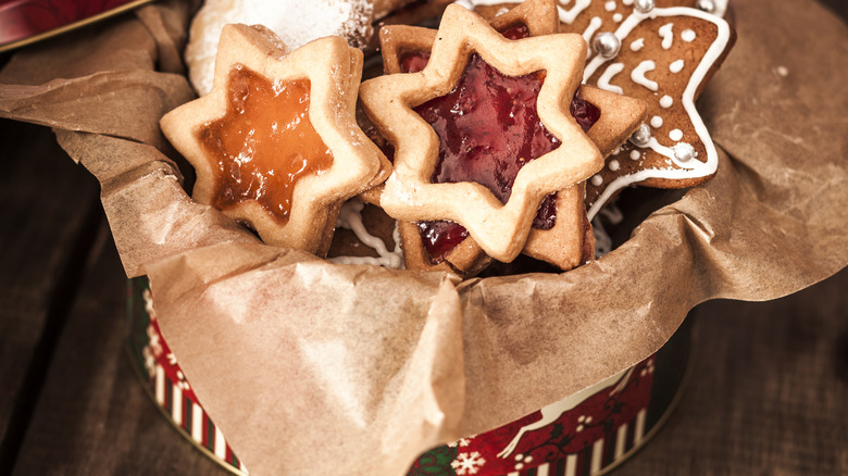 Christmas cookies in container