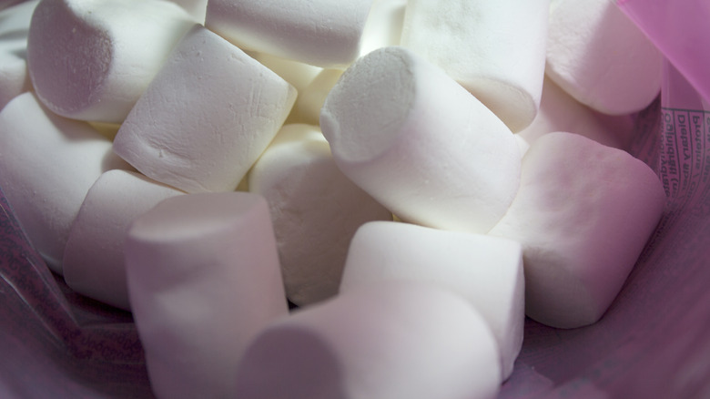 Plain marshmallows in bag