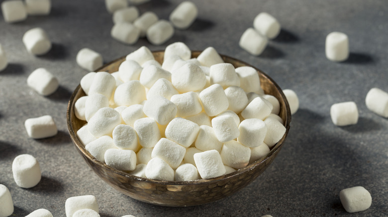 Bowl of mini marshmallows