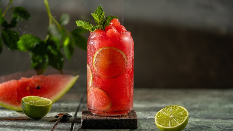 Watermelon drink with lime