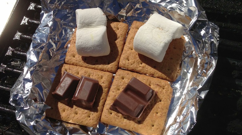 s'mores on grill grates