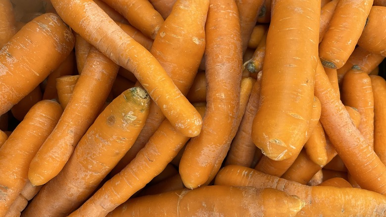 Whole carrots in frame