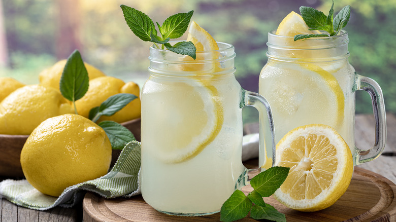 16 oz. Summer Lemon Mason Cup with Straw