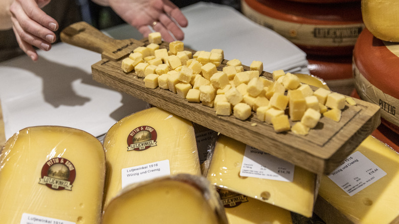 cheese samples at store