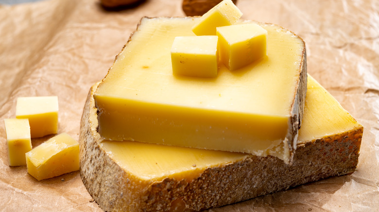 Comte cheese with rind