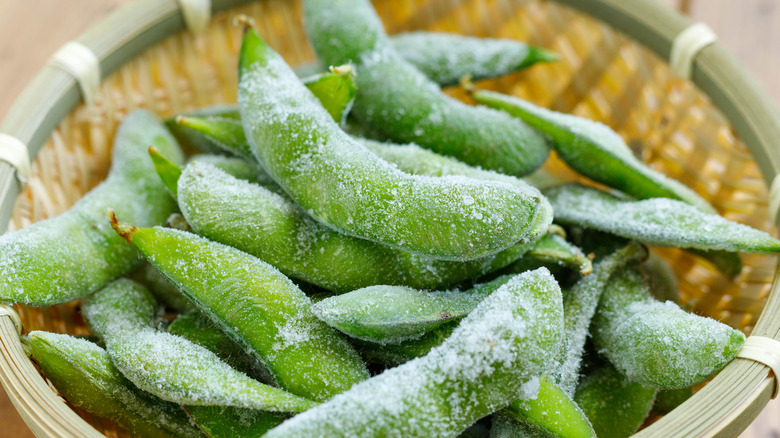 Frozen edamame shells