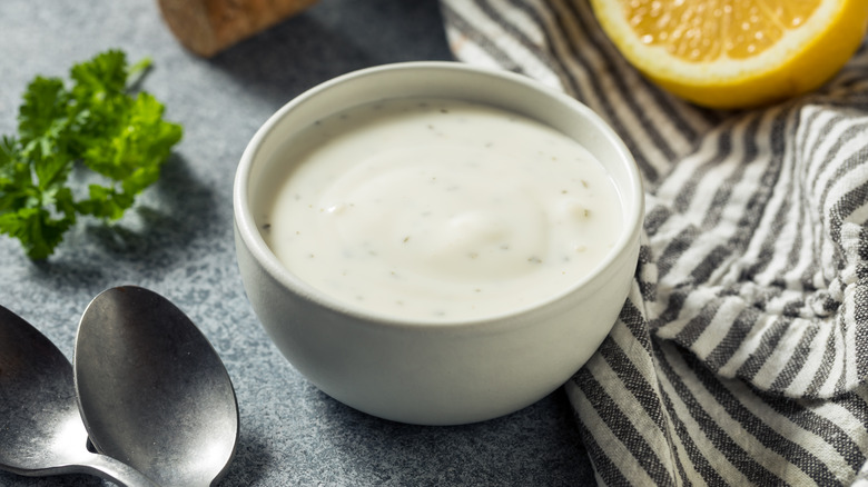 Ranch dressing in bowl