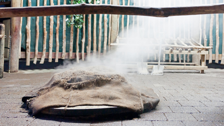 smoke steam cooking pit