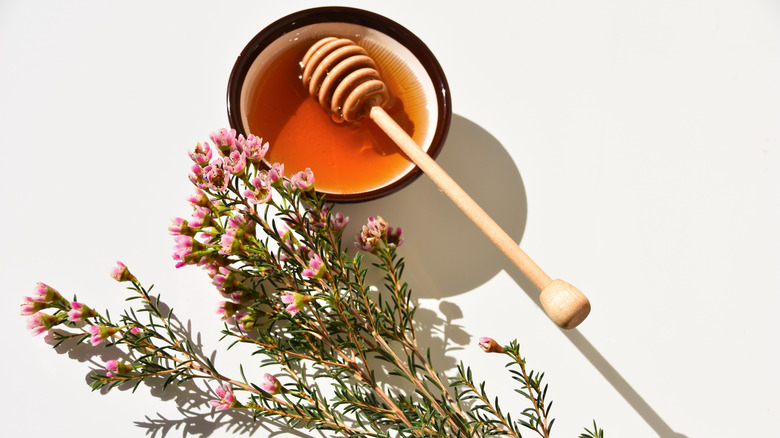 manuka honey and flowers