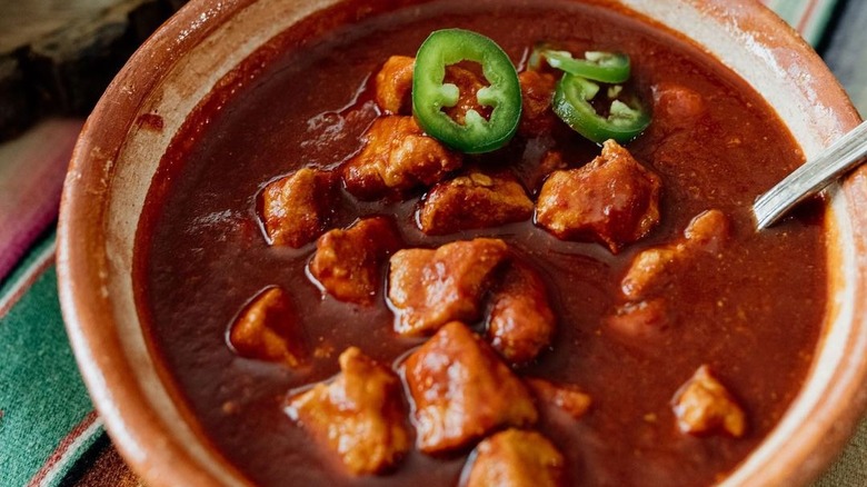 carne adovada in a bowl