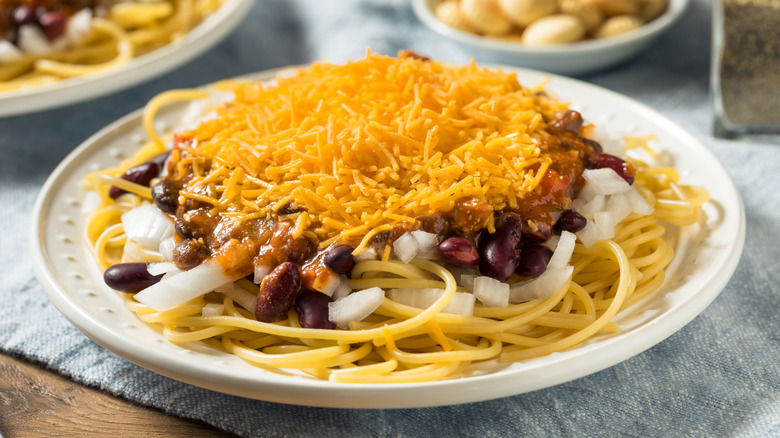 Cincinnati chili on a plate