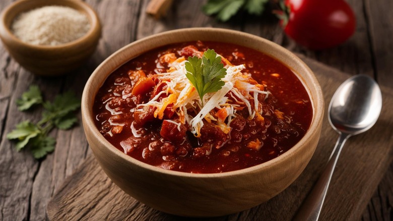 Texas chili in a bowl