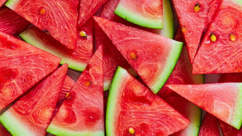 Seeded watermelon slices