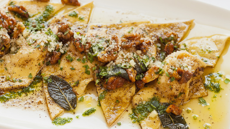 Ravioli in brown butter sage sauce