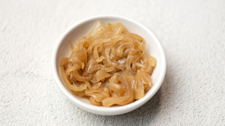 Caramelized onions in a dish