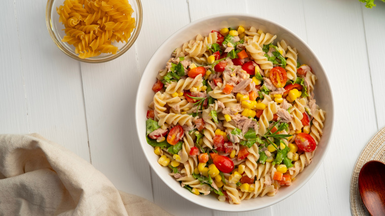 Pasta salad in bowl