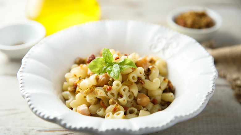 Tapenade pasta in bowl