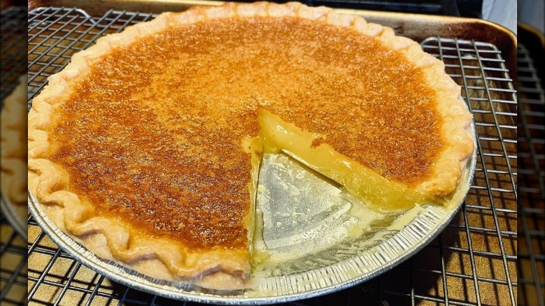 transparent pie with slice cut