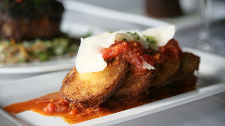 Fried green tomato parmesan