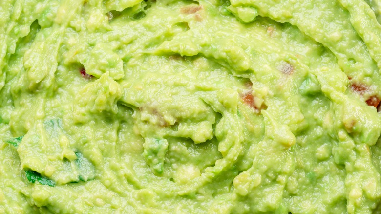 close-up look at guacamole 