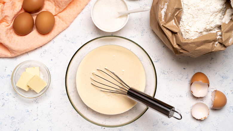 pancake batter in a bowl