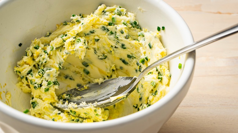 compound butter in dish