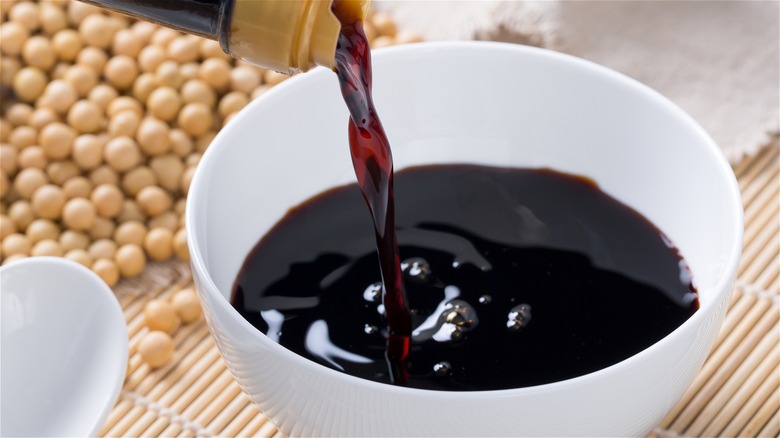 bowl of soy sauce