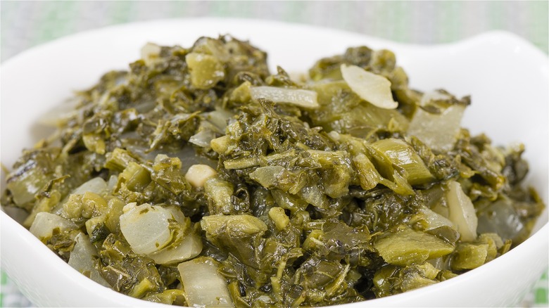 greens with onions and garlic