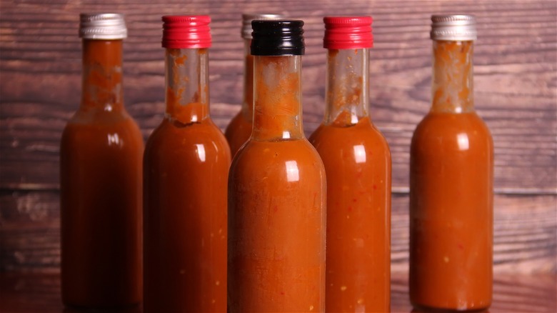 bottles of hot sauce