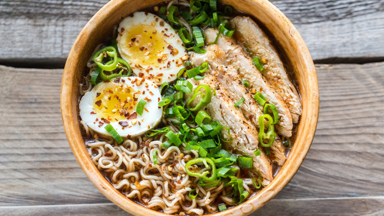 bowl of ramen with Scallions