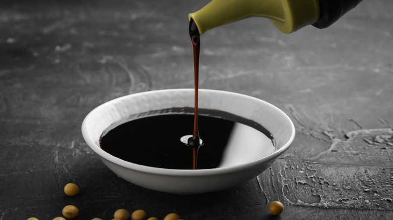 bowl of soy sauce