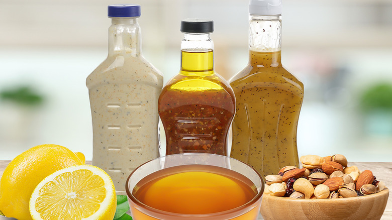 salad dressing bottles and ingredients