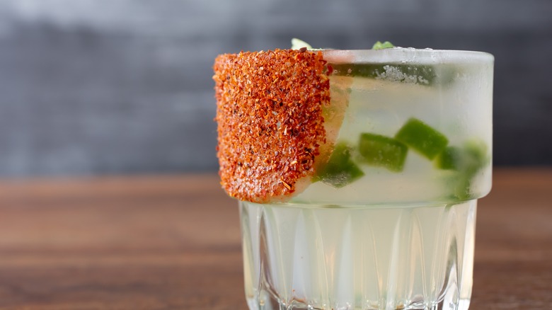 margarita with chili salt rim